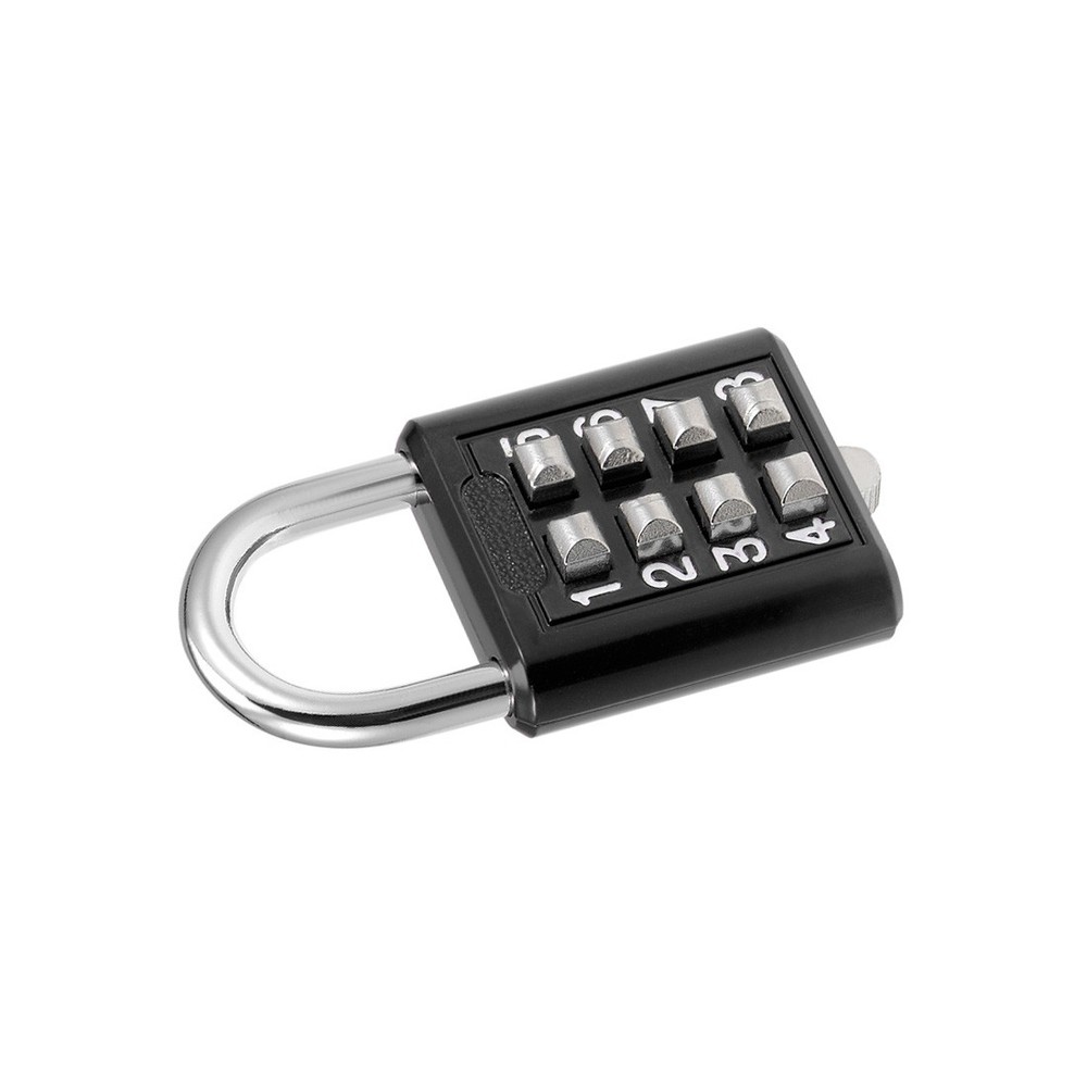 8-Digit Push Button Lock Black Cabinet Combination Padlock , 1Pcs
