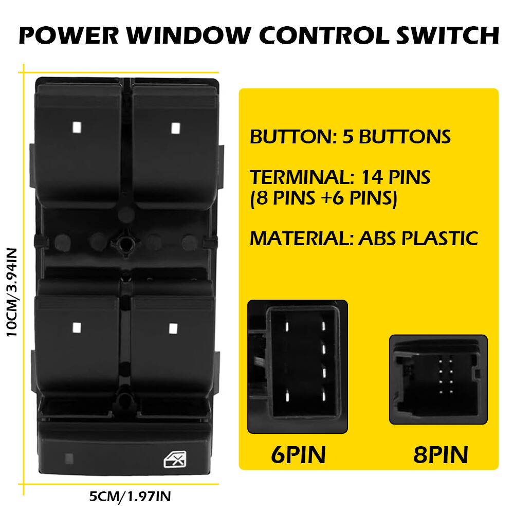 Window Control Switch Switch Fits Chevy 1500 Silverado 2500 HD 3500 HD 2008-2013