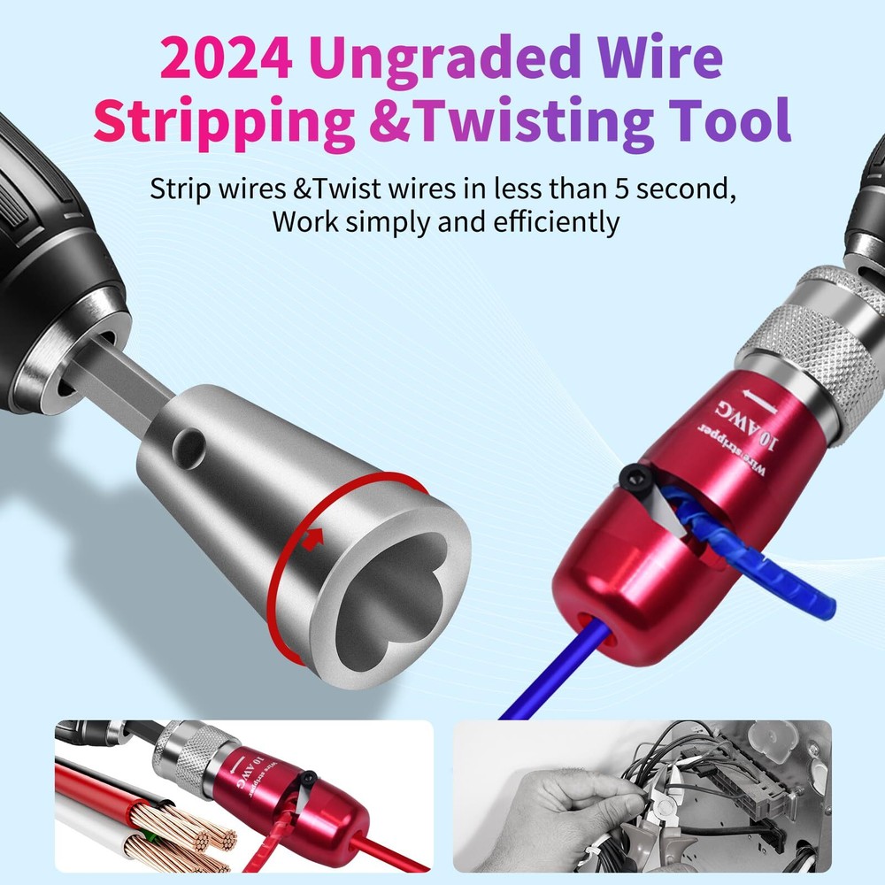 Wire Twister Tool for Drill, Wire Stripping Tool for Drill, Drill Wire Stripper