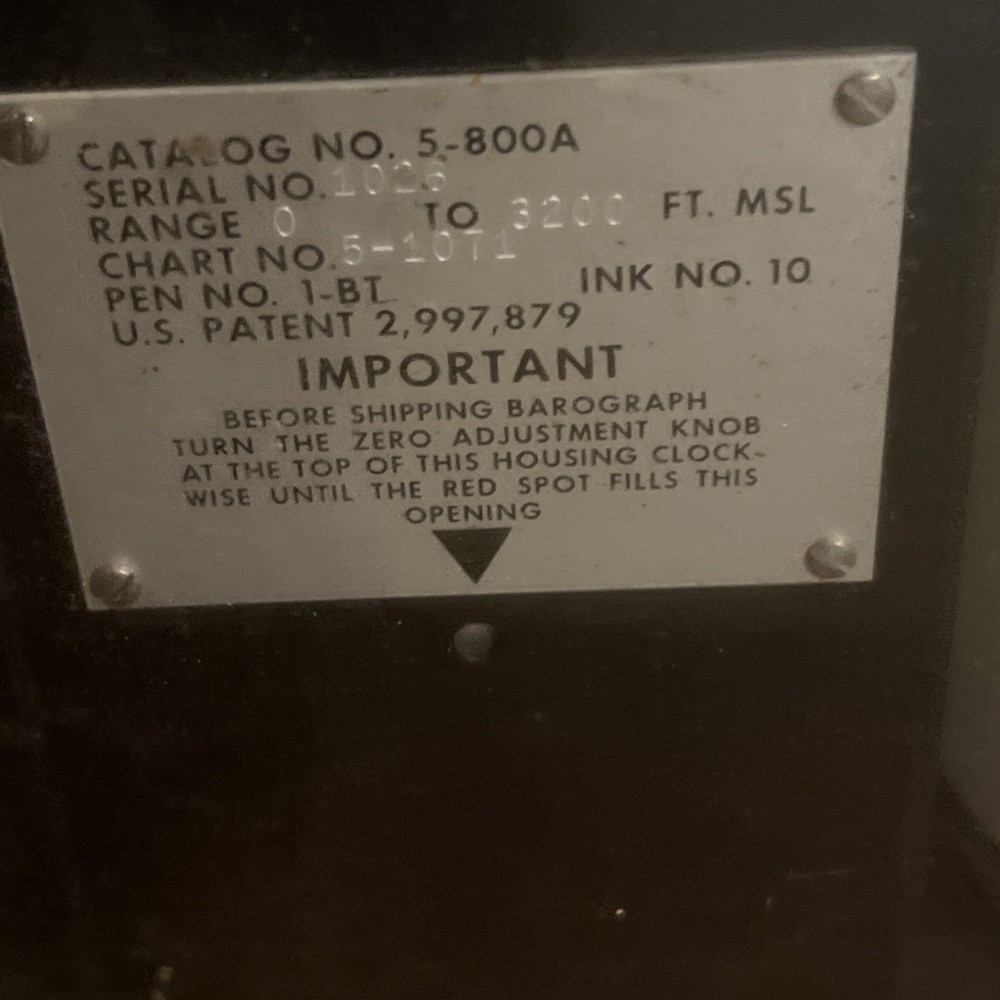 Belfort 5-800A Microbarograph US Military