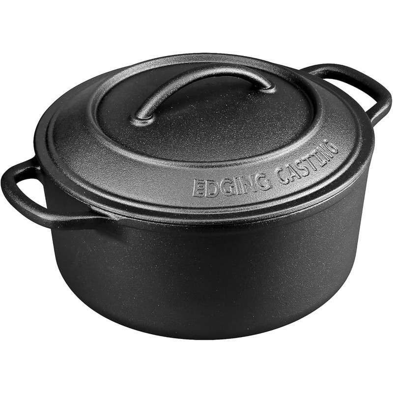 5qt Cast Iron Dutch Oven Multi-Functional Cookware Baking Stews Camping New