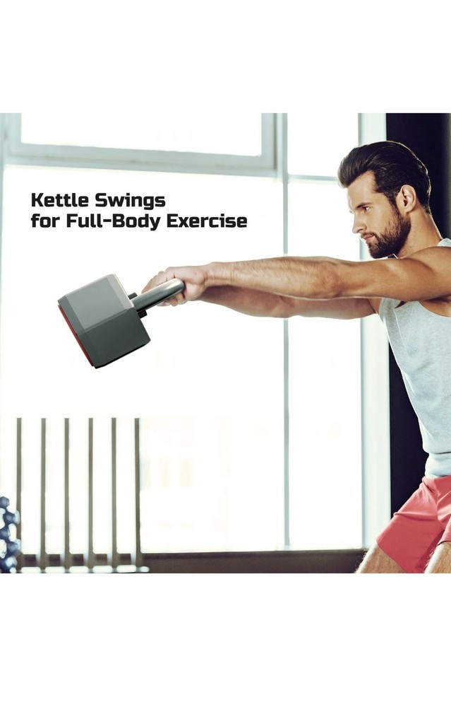FitRx 25 lbs SmartStack Wide handle Adjustable Kettlebell, 40 lbs, Black