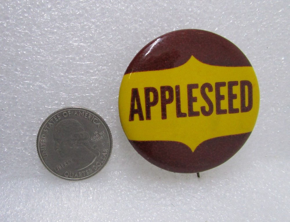 Vintage Appleseed Button Pin