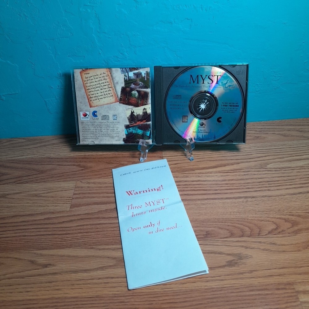 MYST PC Windows Computer CD Rom Award Winning Game with Windows 95 Users Manual