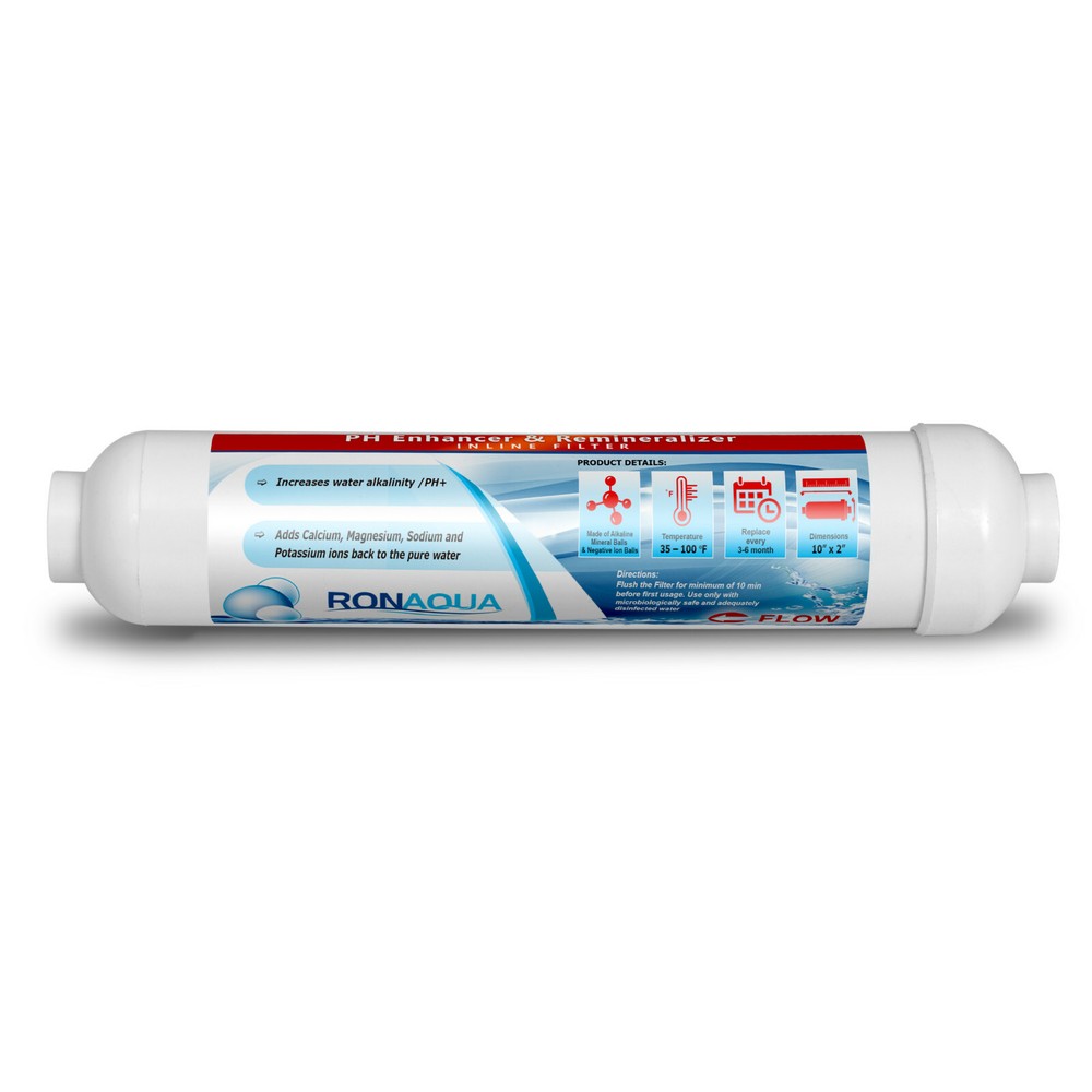 Alkaline in-line Water Replacement Filter - PH Enhancer, and Re-Mineralizer