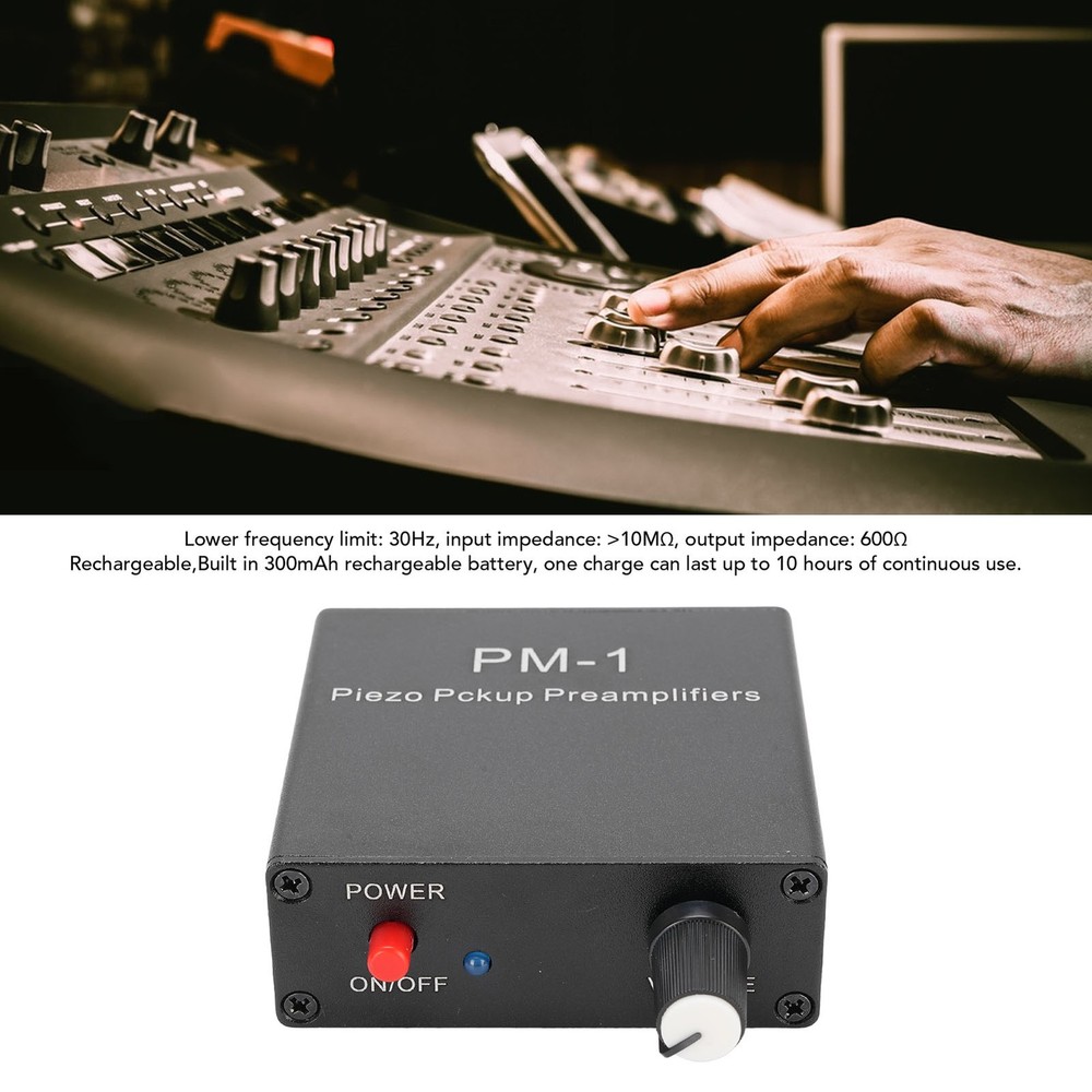 Compact Piezo Pickup Preamp Amplifier For Guitar New