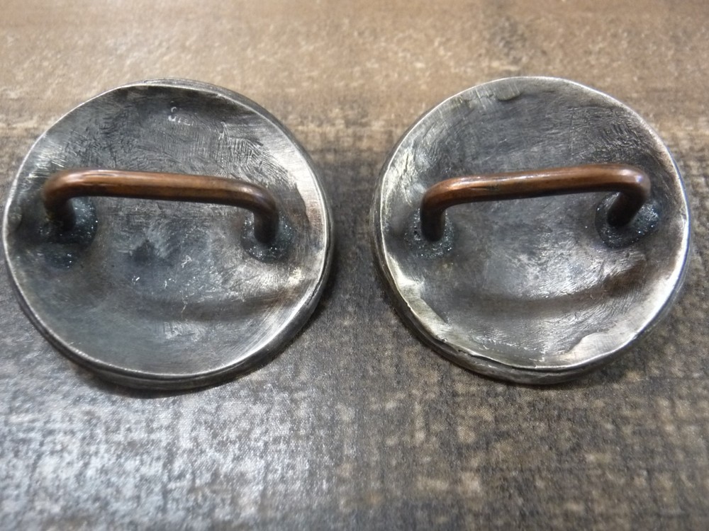1 1/2" pair of Solid Sterling Silver Conchos