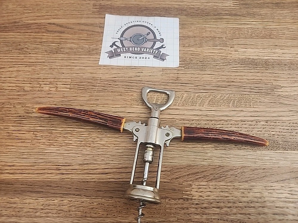 Antler Handled Traditional Corkscrew Wine Bottle Opener