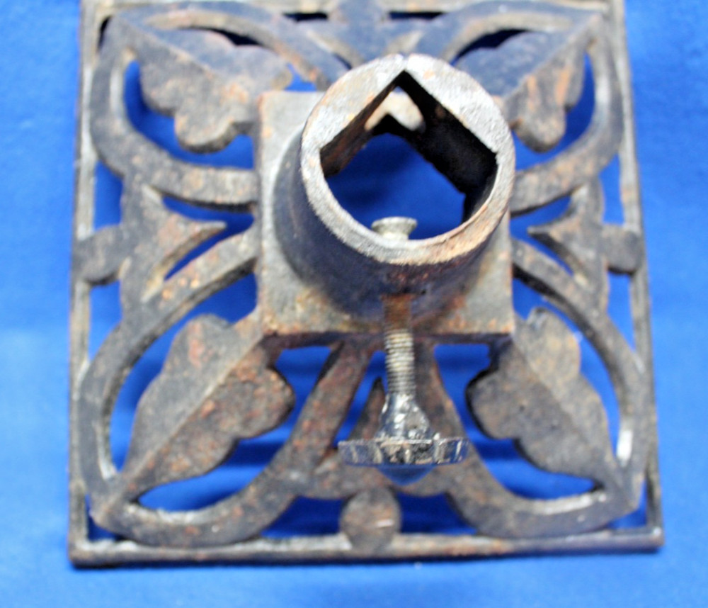 Cast Iron Flagpole Metal Base 9" square