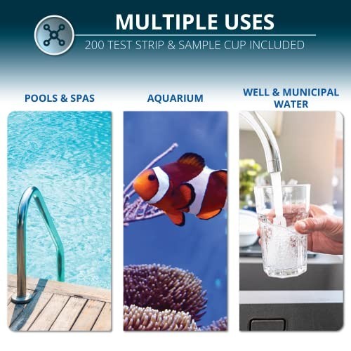 Water Hardness Test Kit - 200 Strips & Sample Cup for Hard Water Testing (0-425