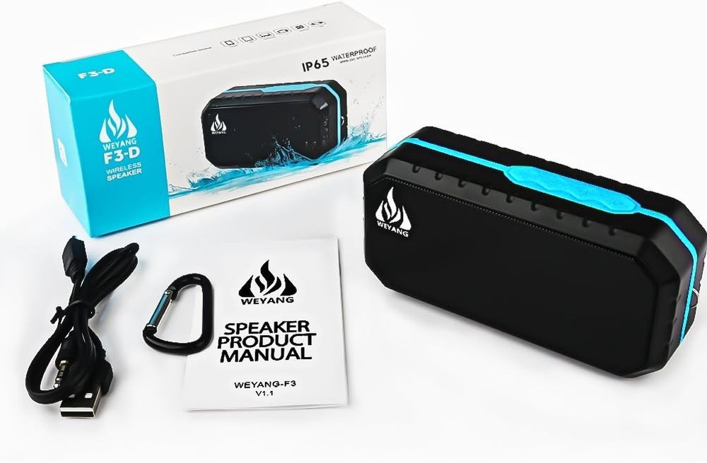 WEYANG Portable Bluetooth Speaker,IP65 Waterproof Wireless black