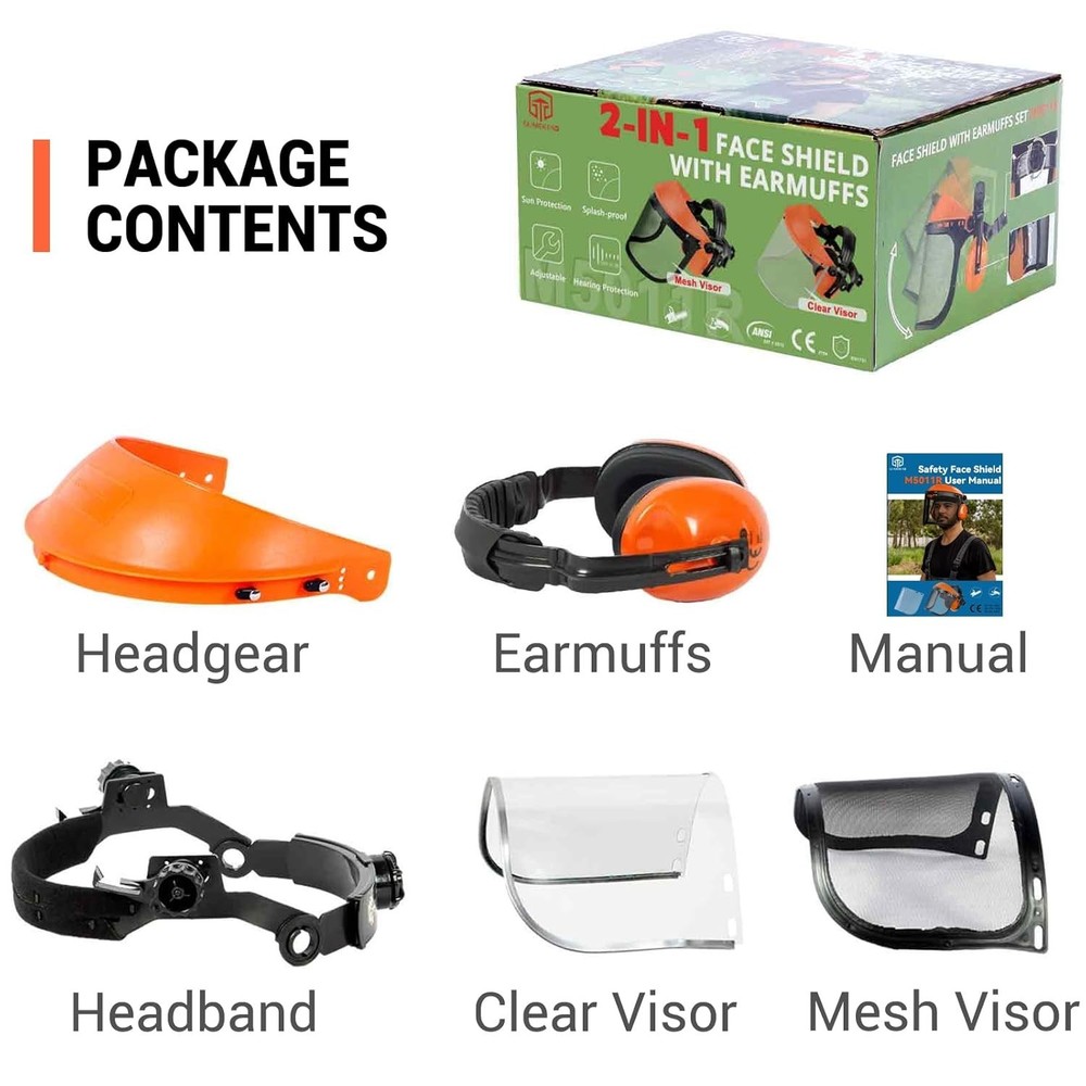 Clear & Mesh Face Shield Combo with Hearing Protection