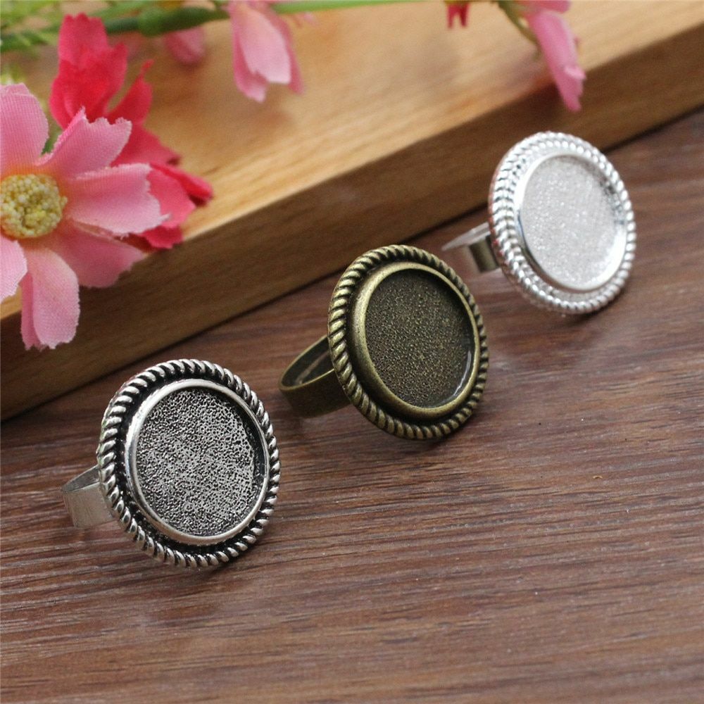 10pcs 16mm Round Cabochons Ring Blank Setting Blanks Jewelry Making Accessories