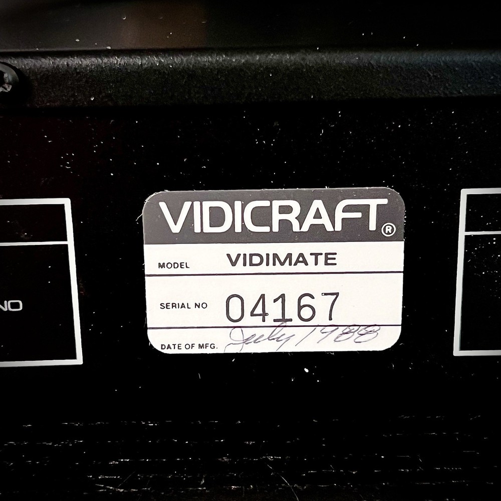 VIDICRAFT VidiMate Digital Stabilizer Opticon Processing July 1988 VDM-100