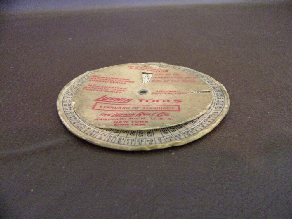 Vintage Lufkin Tools Thread Circular Guide 1935 Copyright