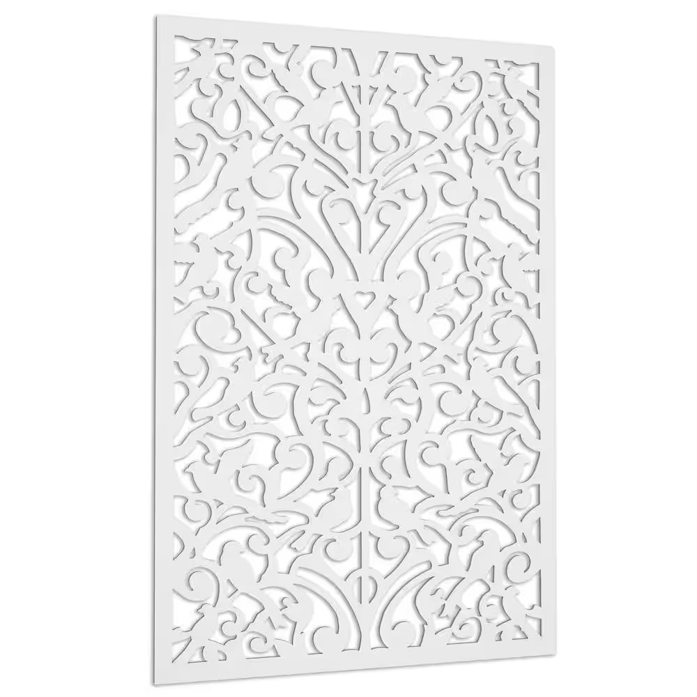 Ginger Dove 4 Ft. X 32 In. White Vinyl Decorative Screen Panel