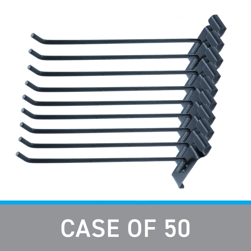 SSWBasics 10 Inch Black Peg Hook for Gridwall - 50 Pack Grid Wall Hooks -