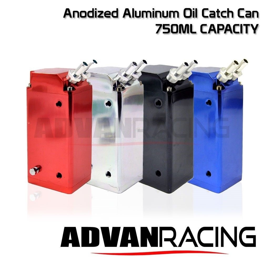 Universal Aluminum Oil Catch Can Type 2, 750ML, Red