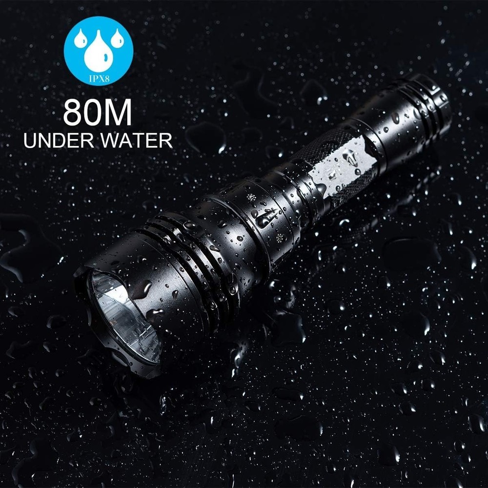 Aluminum Waterproof Flashlight for Deep Sea Cave Exploration