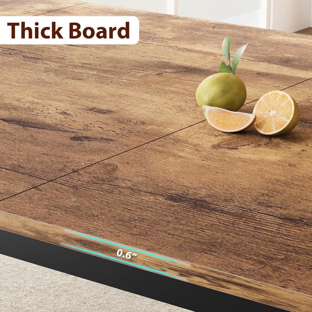 78.7" Long Rectangle Dining Table 6-8 People Industrial Wood Dinner Table Only
