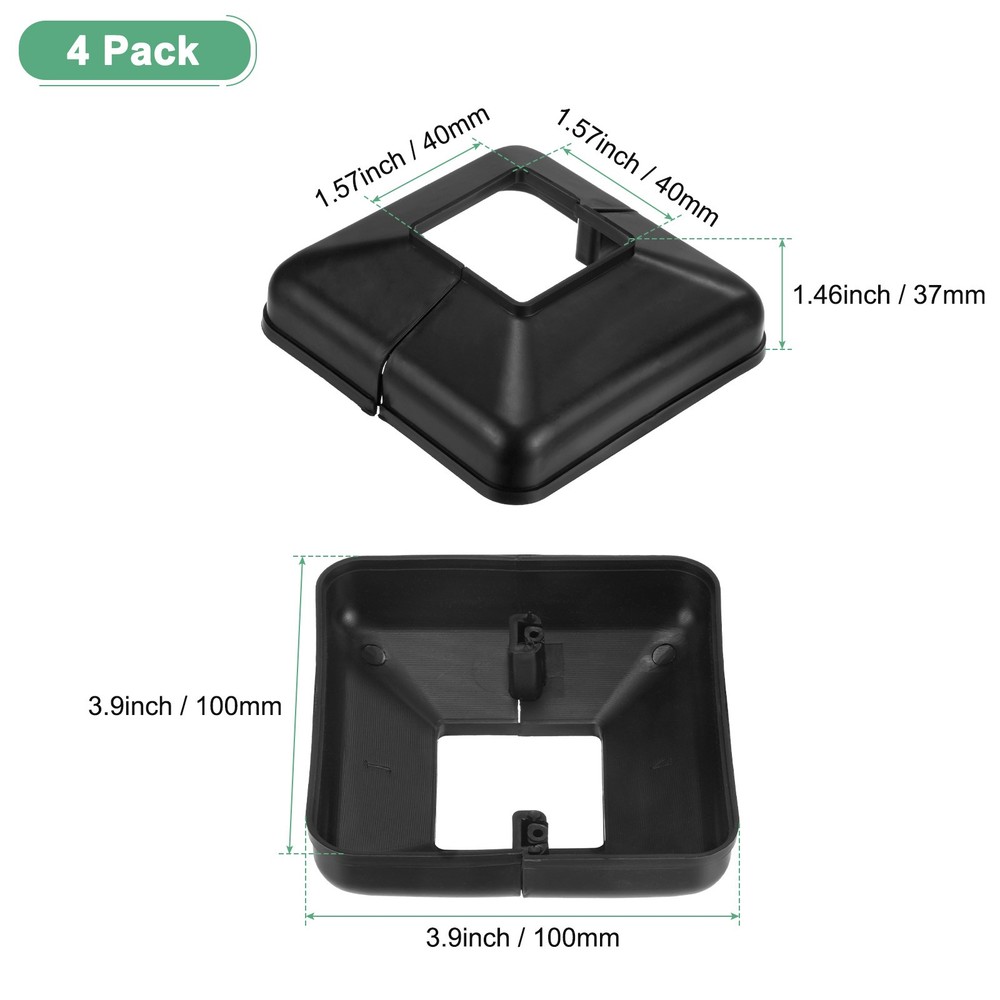 4-Pack Post Base Cover, Internal 1.57"x 1.57" Post Skirt Split Type for Railing