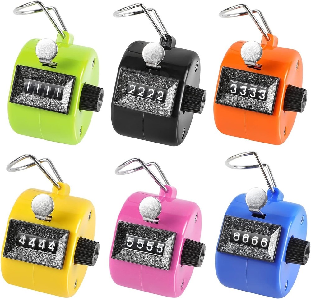 6 Pack Handheld 4-Digit Mechanical Clicker Counter for Coaching Crafts