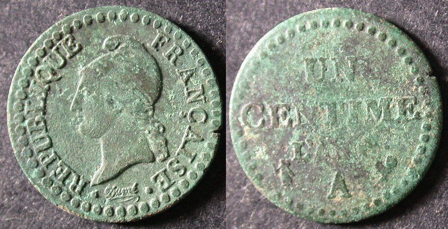 FRANCE  1 centime DUPRE     PARIS mint
