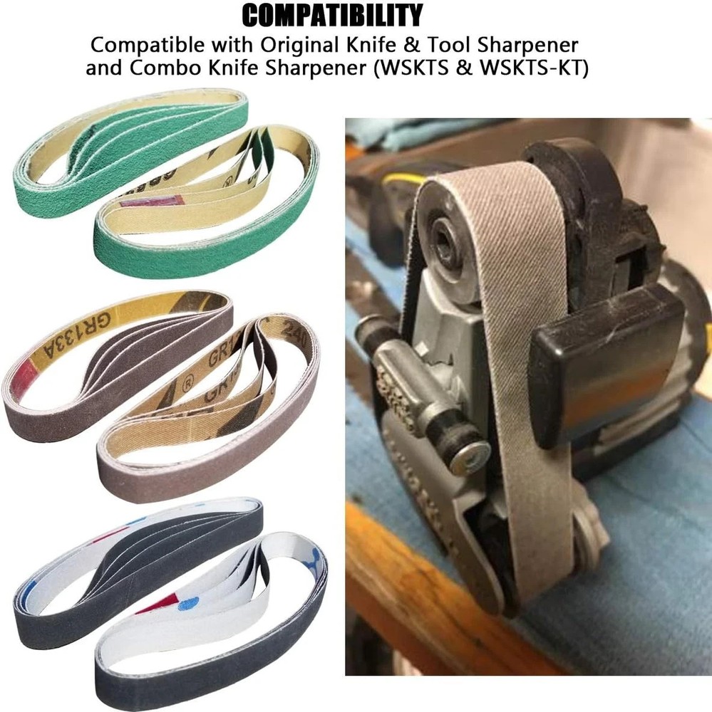 24 Pcs 1/2" x 12" Replacement Belt Kit for Work Sharp Original Knife & Tool Shar