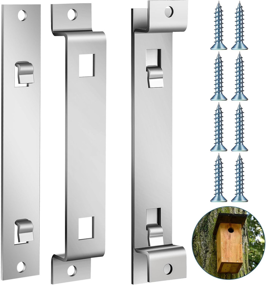Galvanized Steel Bird House Hanger Bracket - Rust Proof, Easy Clean (2 Sets)