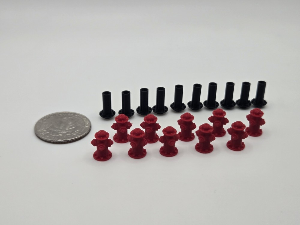 1/87 Scale Fire Hydrant diorama accessory *10 Pack* in Red