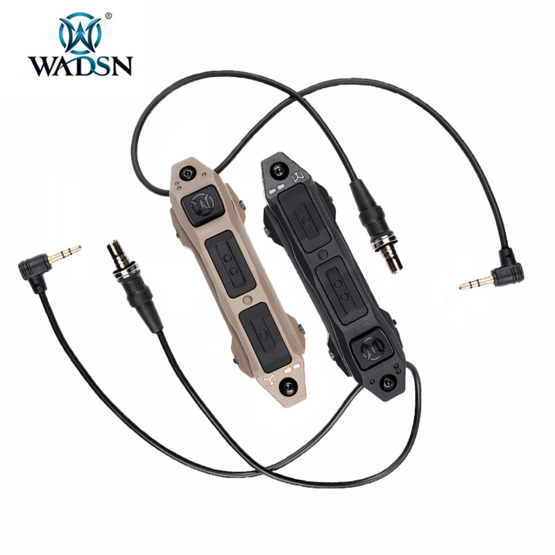 Tactical Flashlight Pressure Switch Mount 3.5mm Plug Dual Button Remote Light SW