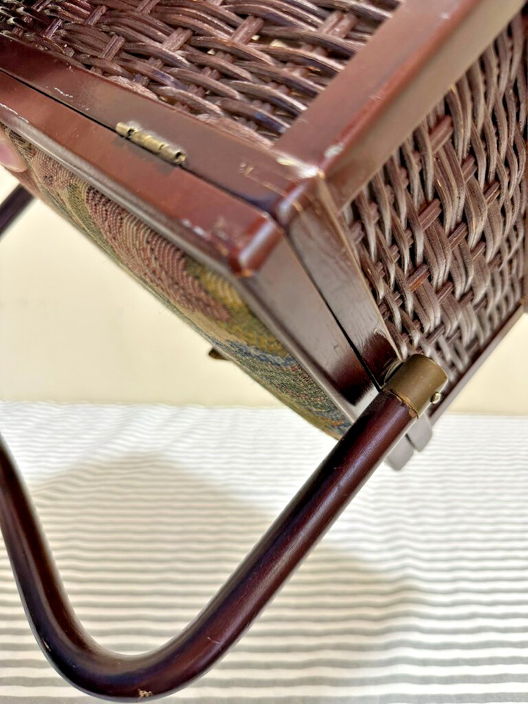Vintage Floral Sewing Box With Handle