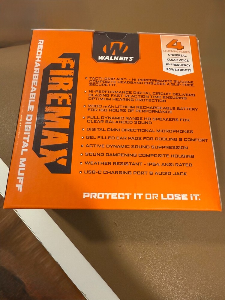 Walkers GWP-DFM Firemax Earmuff - Black