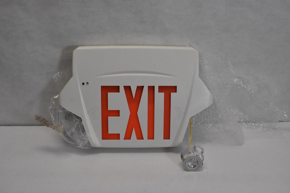 Spec Grade Exit Sign Emergency Light Combo With Red Letters