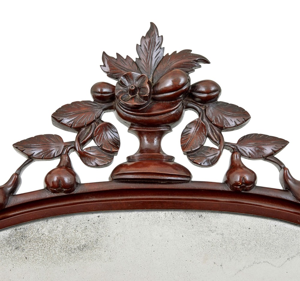 HIGH VICTORIAN SHAPED FLAME MAHOGANY MIRRORED SIDEBOARD
