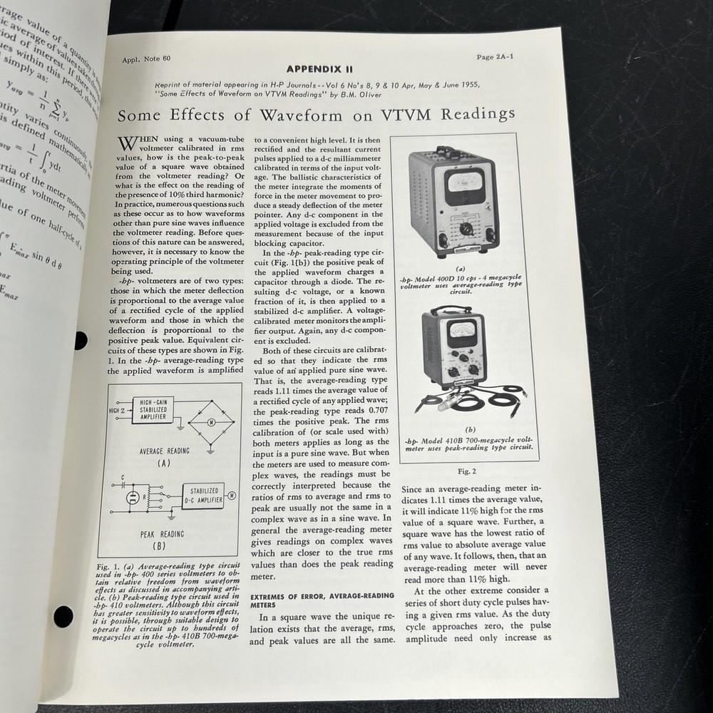 HP Application Note 60. which AC Voltmeter