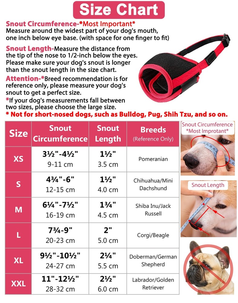 Dog Muzzle Anti Biting Barking and Chewing with Comfortable Mesh Soft Fabric ...