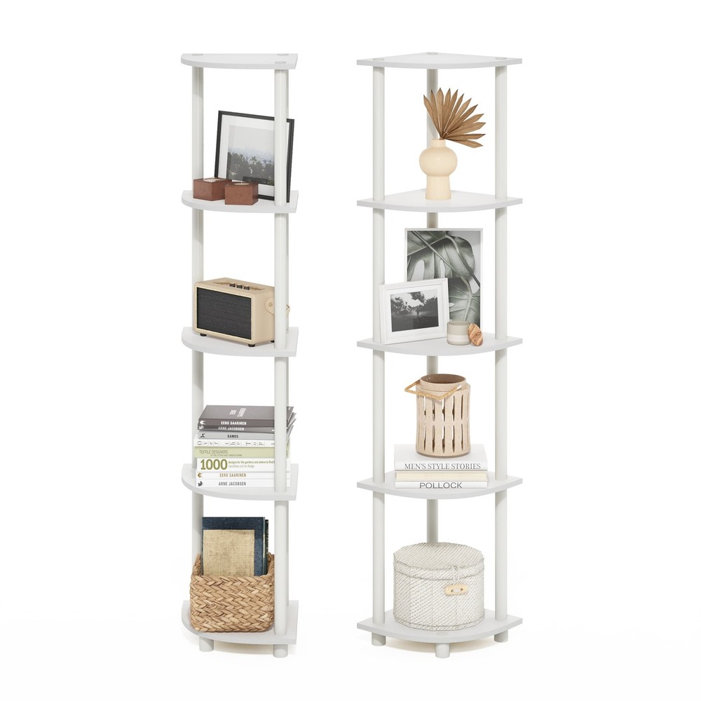 5 Tier Corner Display Rack Multipurpose Shelving Unit Set of 2 Home Storage