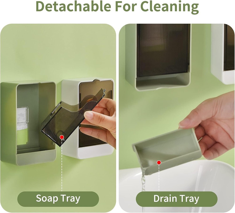 Versatile Wall Mounted Soap Holder - 2 Pack for Bathroom & Kitchen Use