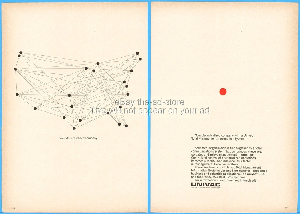 1967 UNIVAC Sperry Rand Computer Total Management Information System Ad