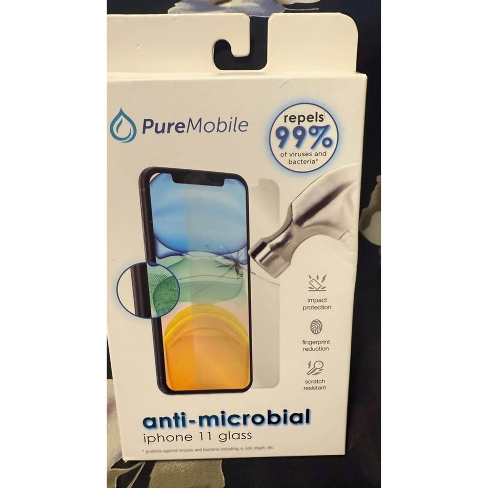 NEW PureMobile Anti-microbial invisible shield Glass iPhone 11Scratch Resistant