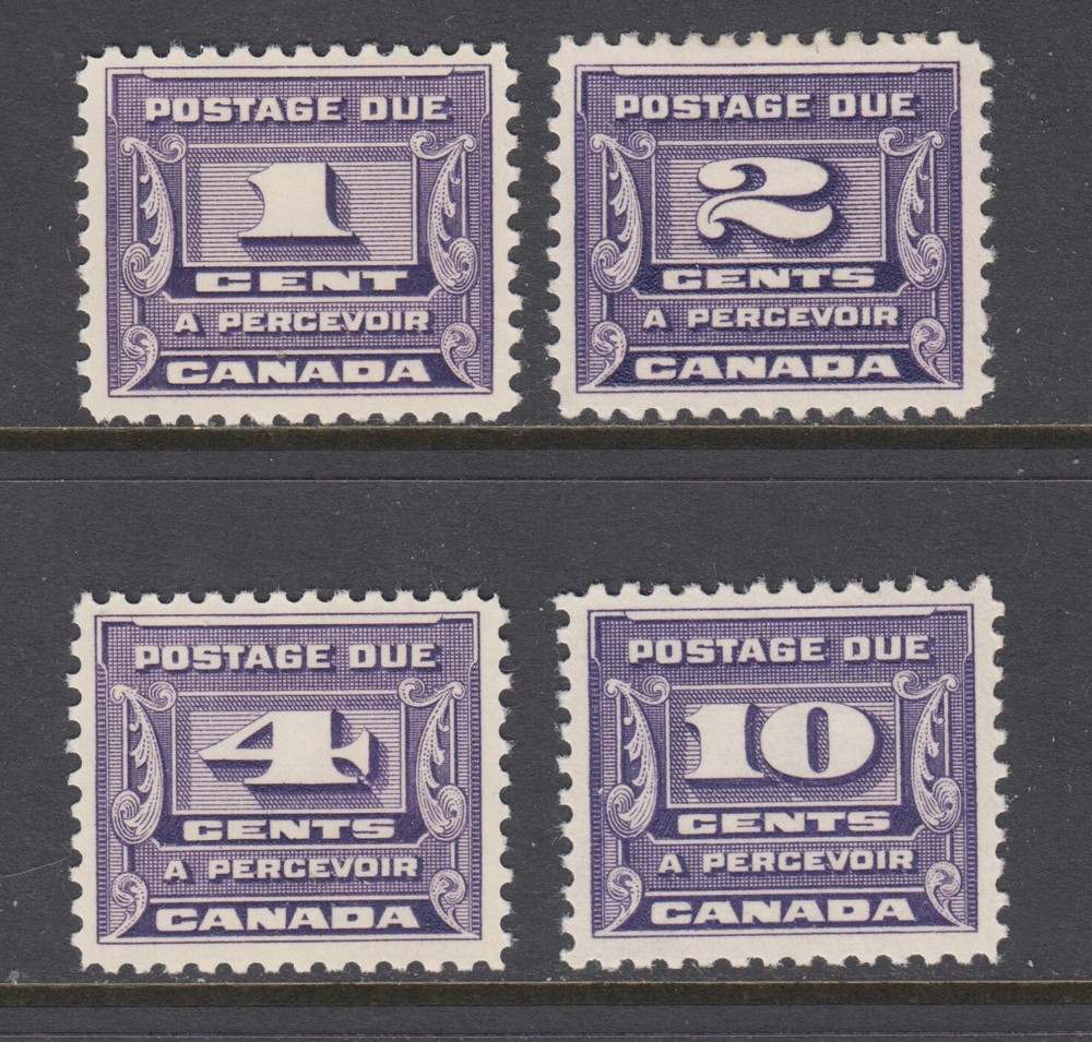 Canada Sc J11-J14 MLH. 1933-34 Postage Dues, Third Issue, cplt set, fresh, VF