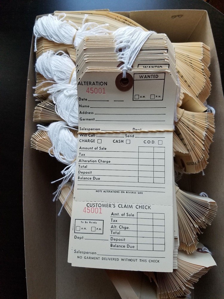 500 Alteration Tags Reinforced with String Manila Merchandise Strung Ticket