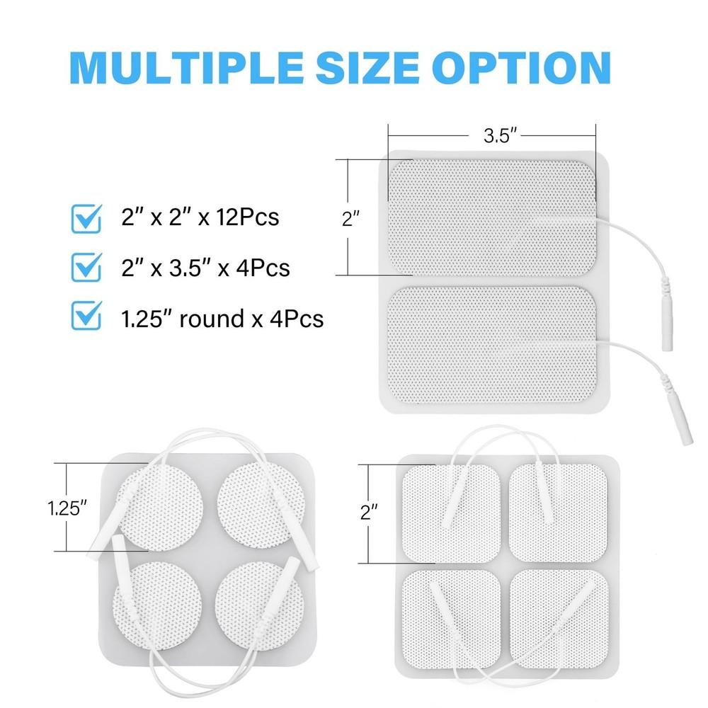 20 Unit Replacement Pads Assorted Sizes - Adhesive Electrode for Ten