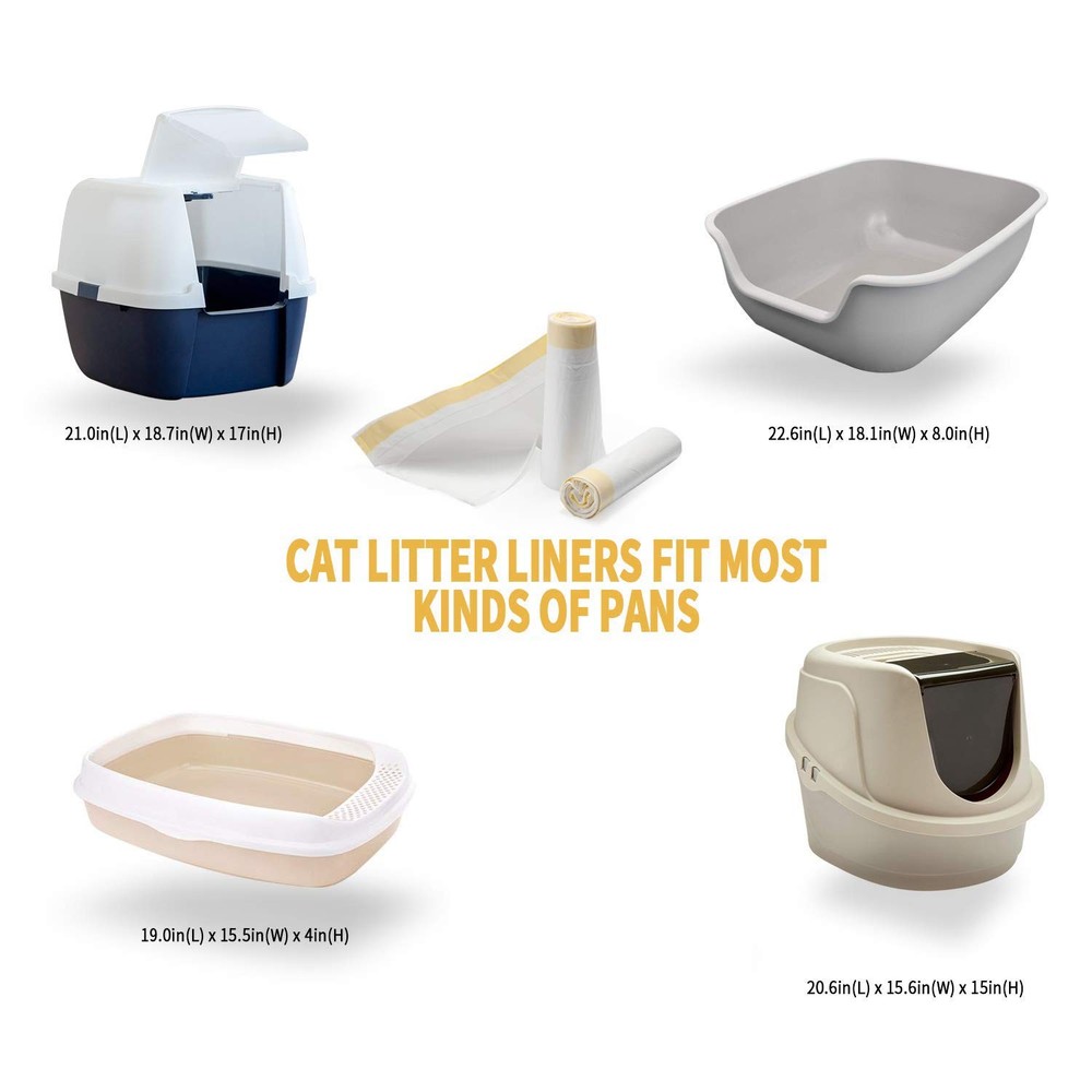 Cat Litter Box Liners, 14 Count Jumbo Extra Durable Large Drawstring Kitty Li...