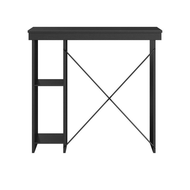 Compact Computer Desk W/ Side Shelves Tool-Free Assembly Storage Solution Home