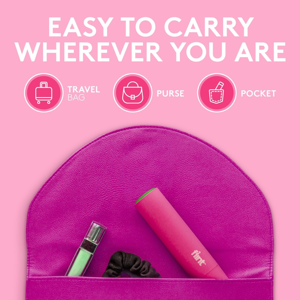 Flint Classic Pink Retractable Mini Lint Roller with 90 Extra 90 Sheets,