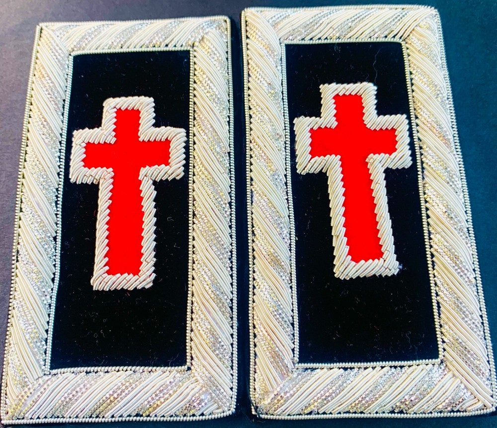 Sir Knight Templar Shoulder Straps Silver Bullion