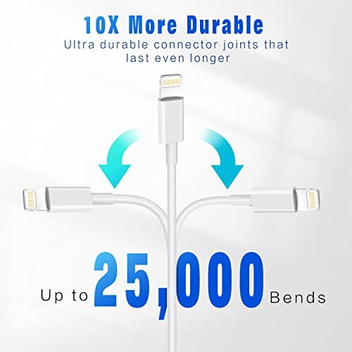 iPhone Fast Charging Cable [Apple MFi Certified] 3-Pack USB-A to Lightning 3FT