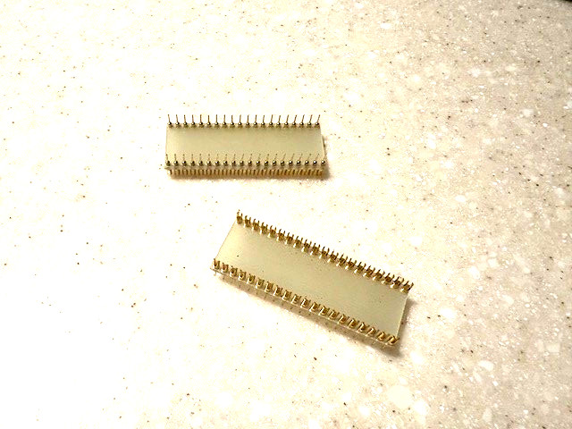 2pc Header Connector Forked 40 Position DIP, DIL GOLD